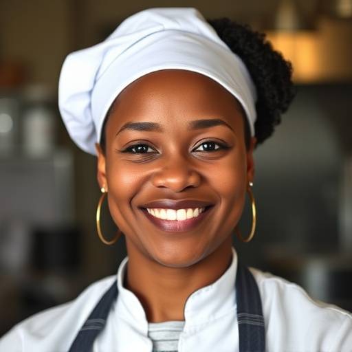 Thandiwe Nkosi, Co-Founder and Head Chef of Mzansi Munchies, smiling warmly.